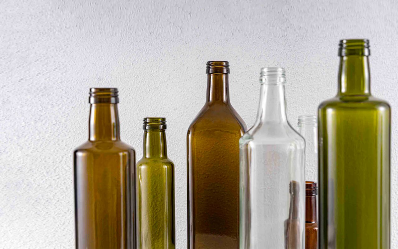 Olive oil glass bottles for storage and everyday use